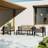 OutSunny 4 Piece Garden Sofa with Tempered Glass Coffee Table Khaki Outdoor Lounge Set