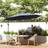 OutSunny Banana Parasol Cantilever Umbrella Garden with Base Weights 3 m