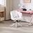 Homcom Armless Desk Wide Seat Tilt Function White Office Chair