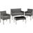 tectake Rattan Garden Furniture Palese for 4 People Weather Resistant Grey Outdoor Lounge Set