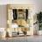 Homcom Fabric Portable with 8 Shelves 2 Hanging Rails Beige Wardrobe