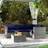 OutSunny 3 Pcs Rattan Corner Sofa with Coffee Table - Blue Outdoor Lounge Set, Table incl. 2 Chairs