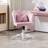 Homcom Armless Desk with Wide Seat Tilt Function Pink Office Chair
