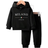 Shein pcsSet Baby Boy Funny Italian Flag Letter Printed Fleece Hooded Sweatshirt And Pants Outfit AutumnWinter