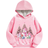 Shein Tween Girls Hooded Sweatshirt - Pink Snowman Pattern