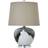 Hill Interiors Grey Glass With Linen Shade Table Lamp