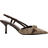 Shein Womens High Heeled Pointed Toe Shoes With Buckle Retro Vintage Floral Embroidery And Back Straps