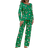Shein pcsSet Christmas Snowflake Candy Cane Print Long Sleeve Top Pant Sleepwear Set