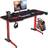Blue Elephant Metal Frame Computer Desk With Cable Tray And Headphone Hook Red 73.66cm H x 139.7cm W x 62.48cm D