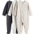 H&M Pyjamasoverall Med Dragkedja - Ljusbeige/Björnar
