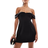 ASOS DESIGN Sort bardot-minikjole scuba-stof med hjerteformet hals-Black