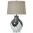 Hill Interiors Grey Shadows with Linen Shade Table Lamp