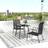 OutSunny Garden Table for 4 Person with Slat Top Steel Frame Black
