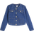 River Island Denim Trophy Jacket - Dark Wash/Blue