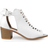 Where's That From 'Reydah' Mid High Block Heel Sandals With Peep Toe & Criss Cross Detail White