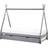 Beliani Kids Trundle Bed Pine Wood Single Size 3ft with Slatted Base Grey Talmontiers
