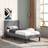 Aka Single Soft Linen 3FT Upholstered Bed with Winged Headboard Frame Bed