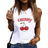 Shein Casual And Simple Cherry Print Loose Sleeveless Womens Tank Top Suitable For Summer