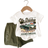 Shein Baby Jungen Lässig Set aus T-Shirt mit einfachem Cartoon Retro Muster und kurzer Hose, geeignet für den Sommer