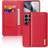 Dux ducis Real Leather Flip RFID Wallet Case for Samsung Galaxy S25 Ultra Red