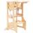 Duck Woodworks Foldable Learning Tower with High Chair - Natural