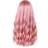 Tlily Pink Long Wavy Wig with Air Bangs