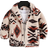 Shein Baby Boys AutumnWinter Christmas Style Apricot Boho Floral Printed Fleece Jacket