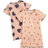 Shein Young Girl pcs Short Sleeve Sleep Dress Set With Floral And Heart Prints For Home Wear