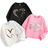 Shein pcsSet Toddlers Heart Pattern Fleece Lined Crew Neck Sweaters