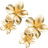 Shein pair Fashionable And Elegant Flower Shaped Alloy Earrings Four Seasonal Golden Minimalist Ear Drops Suitable For Women Daily Wear