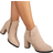 Shein Chunky Heel Round Toe Boots - Beige