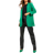 boohoo Basic Woven Turn Cuff Blazer - Bright Green
