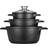 Smile MGK-18 Suppentopf Aluminium Schwarz Set mit Klappe 6 teile