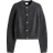 H&M Ribbstickad Kofta - Mörkgråmelerad