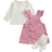Mothercare Pink Cord Pinny, Blouse and Tights Set Months