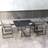 OutSunny 5 Pieces with Foldable Back Light Grey Patio Dining Set, 1 Table incl. 4 Chairs