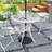 OutSunny 78 cm Round Garden Dining Table with Parasol Hole Antique Cast Aluminium White