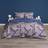 OHS Geo Print Plain Reverse Set Double - Duvet Cover Grey, Blue (200x200cm)