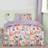 OHS Safari Print Reversible Microfibre And Pillowcase Set Double - Duvet Cover Purple, Pink