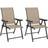 OutSunny 2 Pcs Folding Chair with Breathable Mesh Fabric Seat Brown