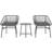 OutSunny Rattan 3 Pieces Small Balcony Furniture with Cushion Light Grey Bistro Set, 1 Table incl. 2 Chairs