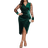 Shein Plus Elegant Contrast Color Mesh Patchwork Wrap Dress Autumn
