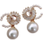 Shein 1pair Exquisite & Charming & Luxurious & & Elegant Pearl & Cubic Zirconia Earrings, Ideal For Dating Gift And Decoration