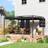 OutSunny 4x3 m Metal Pergola Gazebo Patio Sunshelter Retractable Canopy Black
