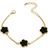Shein 1pc Metallic Vintage Party Dance Style Black Flower Pendant Bracelet