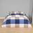 OHS Gingham Block Check Set Double Duvet Cover Blue, Beige (200x200cm)