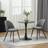Homcom Modern Upholstered Black Kitchen Chair 79cm 2pcs