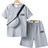 Shein pcsSet Tween Boys Casual TShirt And Shorts Outfit With Carrying Bag