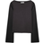 Stradivarius Polyamide T-shirt with boat neck Black