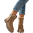 Shein Womens Thick Sole Ankle Boots Fashion Side Zipper Design Fleece Lined Comfortable Warm Winter Boots Brown